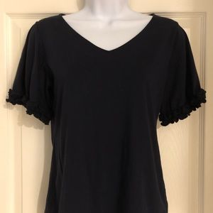 Ann Taylor Dark Blue V-neck Top